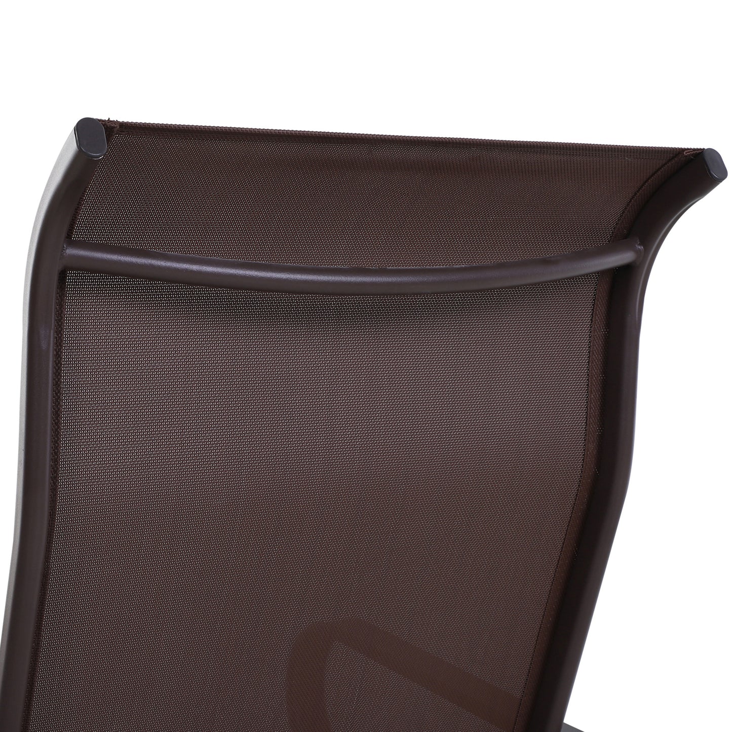 Fauteuil de jardin en tissu maille respirant, siège à bascule pour patio, cour, porche, marron