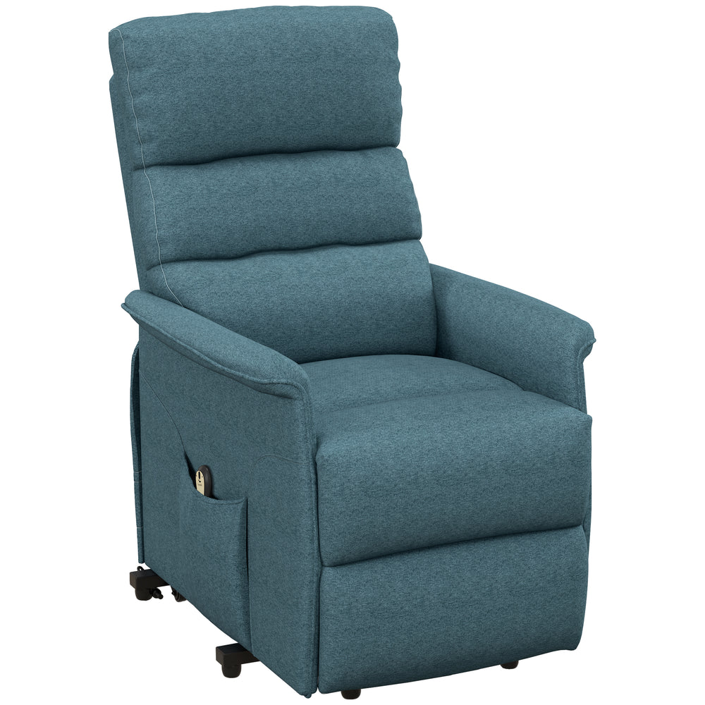 Fauteuil releveur pour personnes âgées électrique avec télécommande, bleu