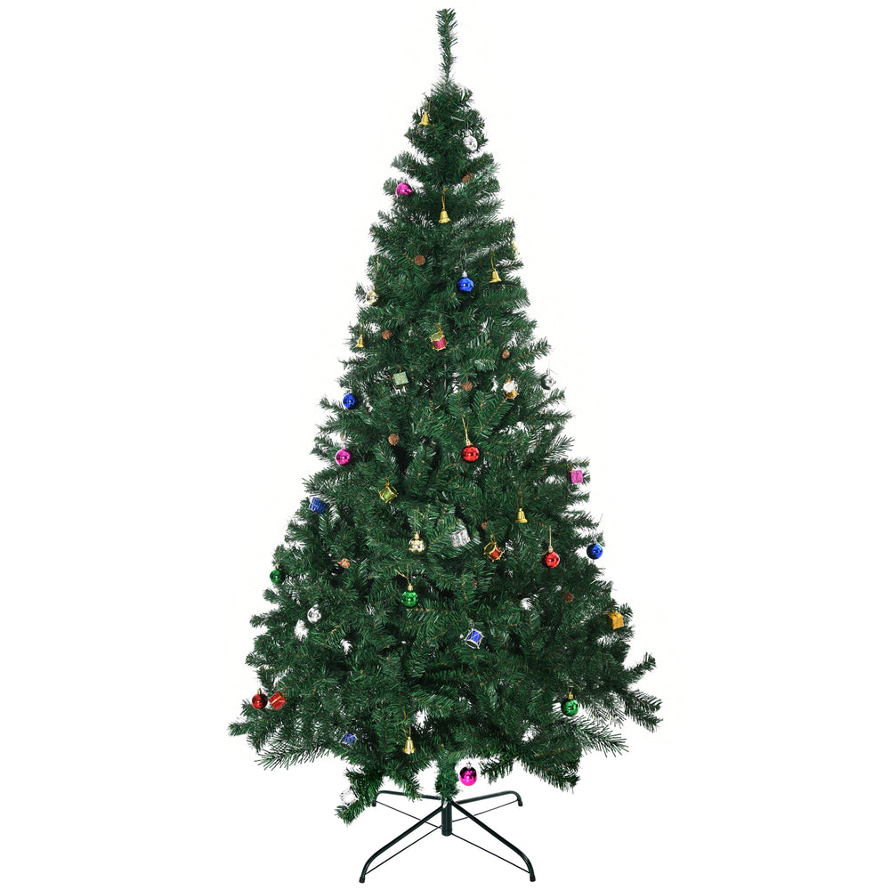 Sapin de Noël artificiel vert de 7 pieds avec décorations