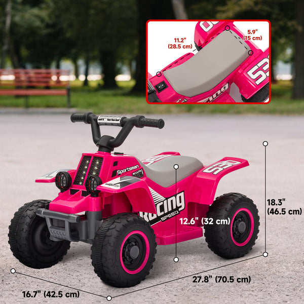 6V electric quad for children, pink