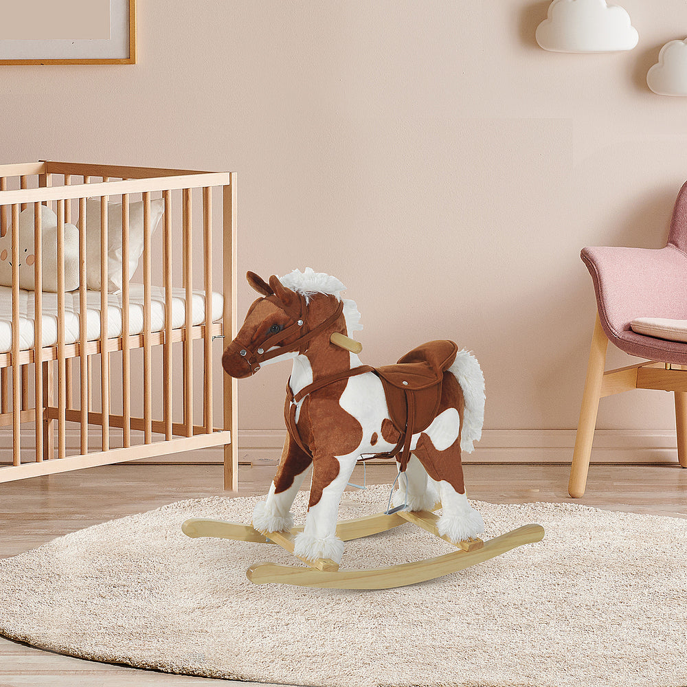 Cheval à bascule avec comptine, musique et lumière