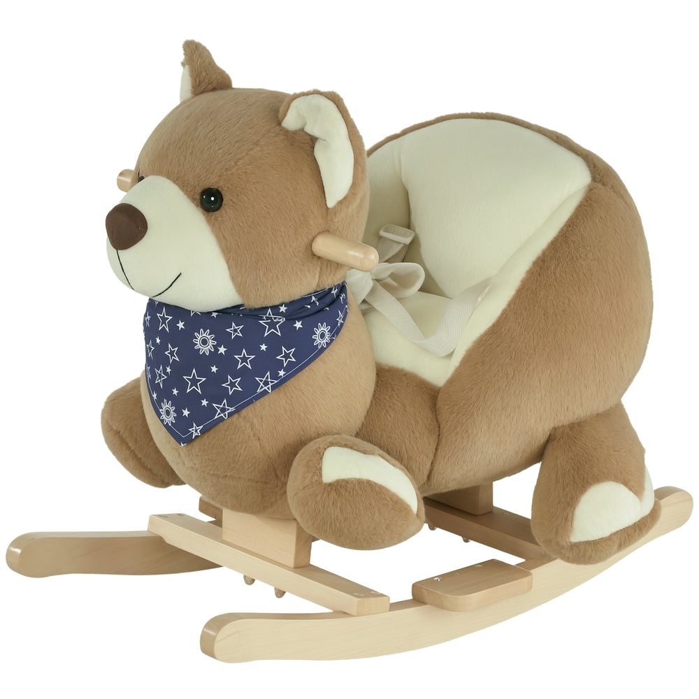 Ours à bascule avec musique amusante et tissu en peluche doux