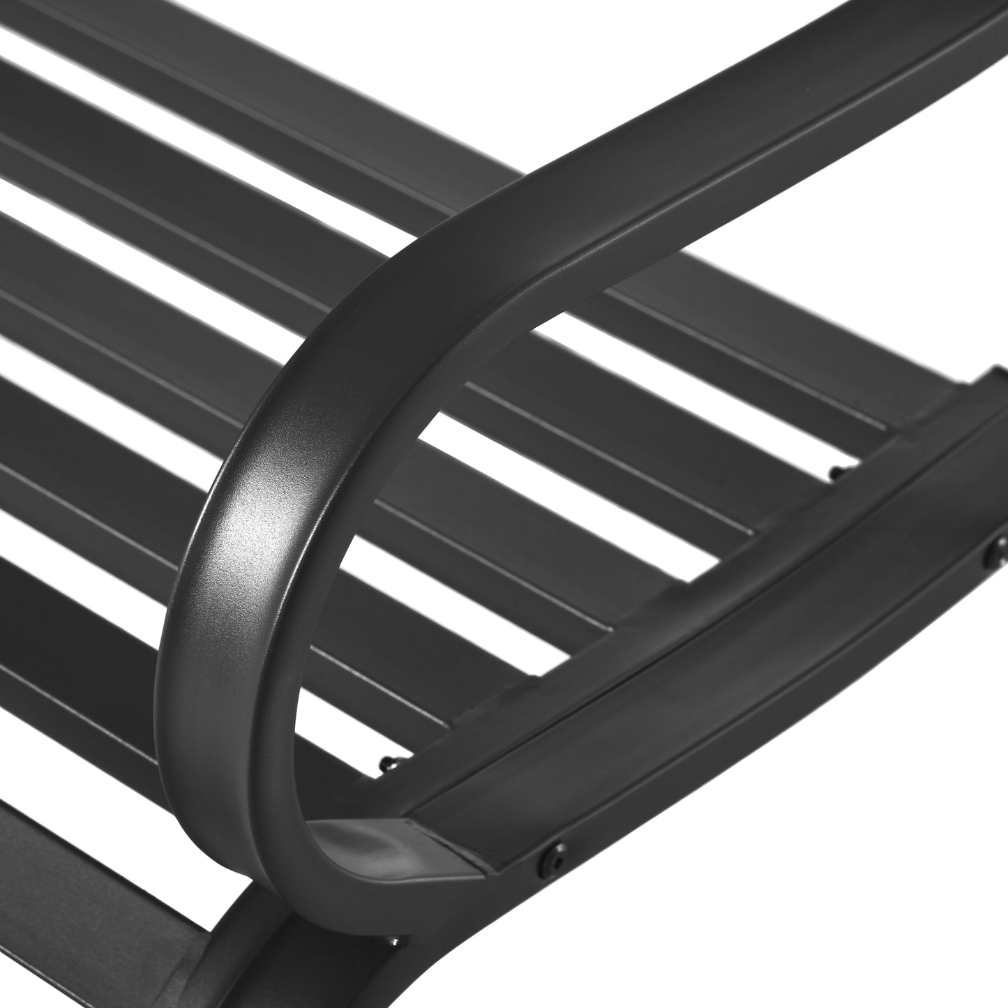 Outsunny 2 Seater Garden Bench, Metal Outdoor Bench for Yard, Lawn, Porch, Black