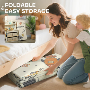 Tapis de jeu réversible et imperméable, pliable, motif astronaute et planète