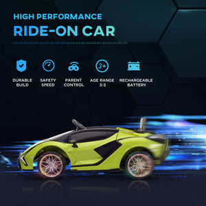 12V electric Lamborghini with parental remote control, green