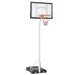 Panier de basket portable, hauteur réglable de 2,1 à 2,6 m avec roulettes