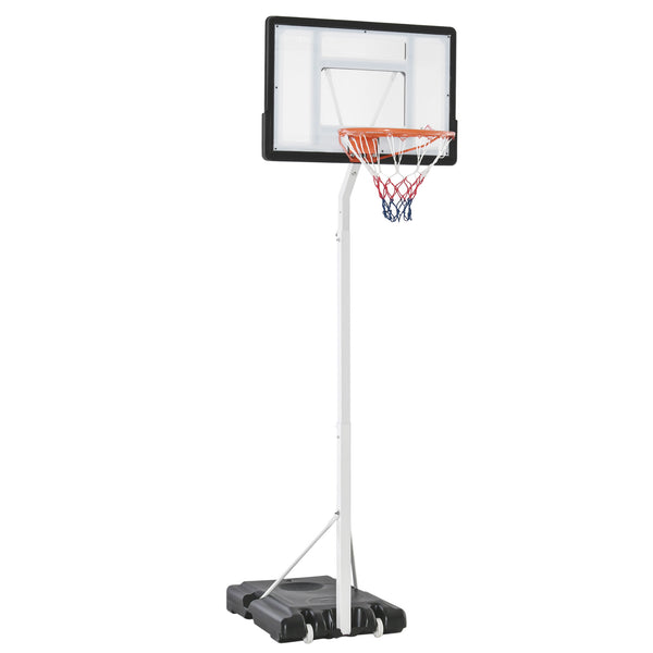 Panier de basket portable, hauteur réglable de 2,1 à 2,6 m avec roulettes
