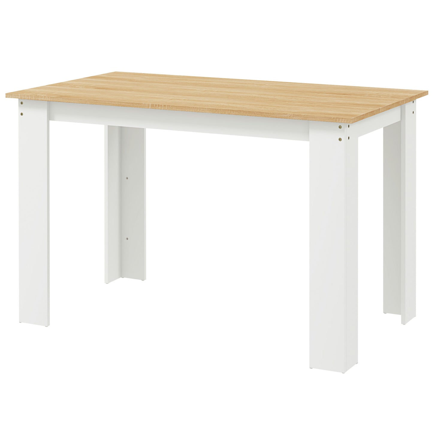HOMCOM kitchen table for 4 to 6 people, dining table with veneered top, oak