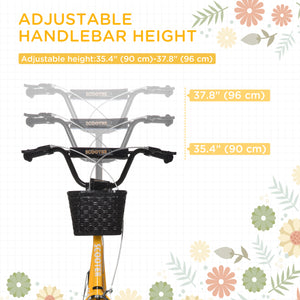 Trottinette avec guidon réglable, 2 freins, panier porte-gobelet, orange