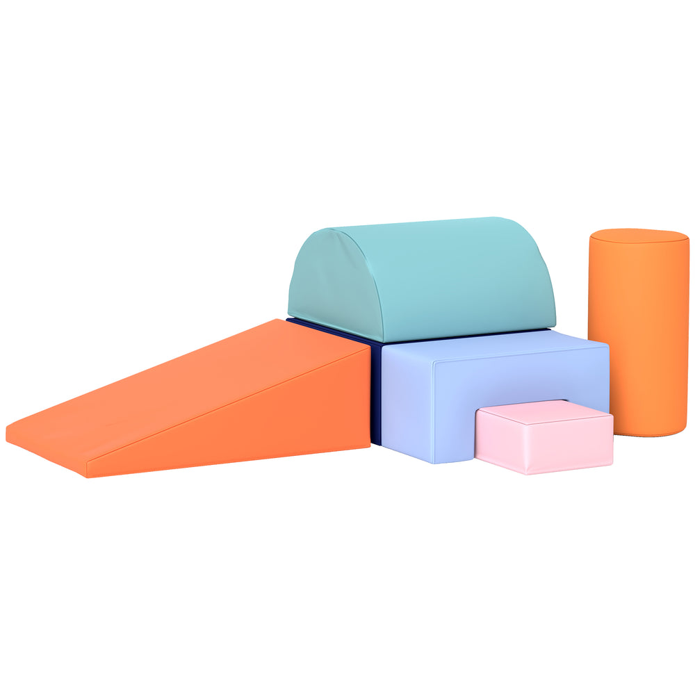 Aire de jeux souple 6 pièces pour enfants, orange et bleu