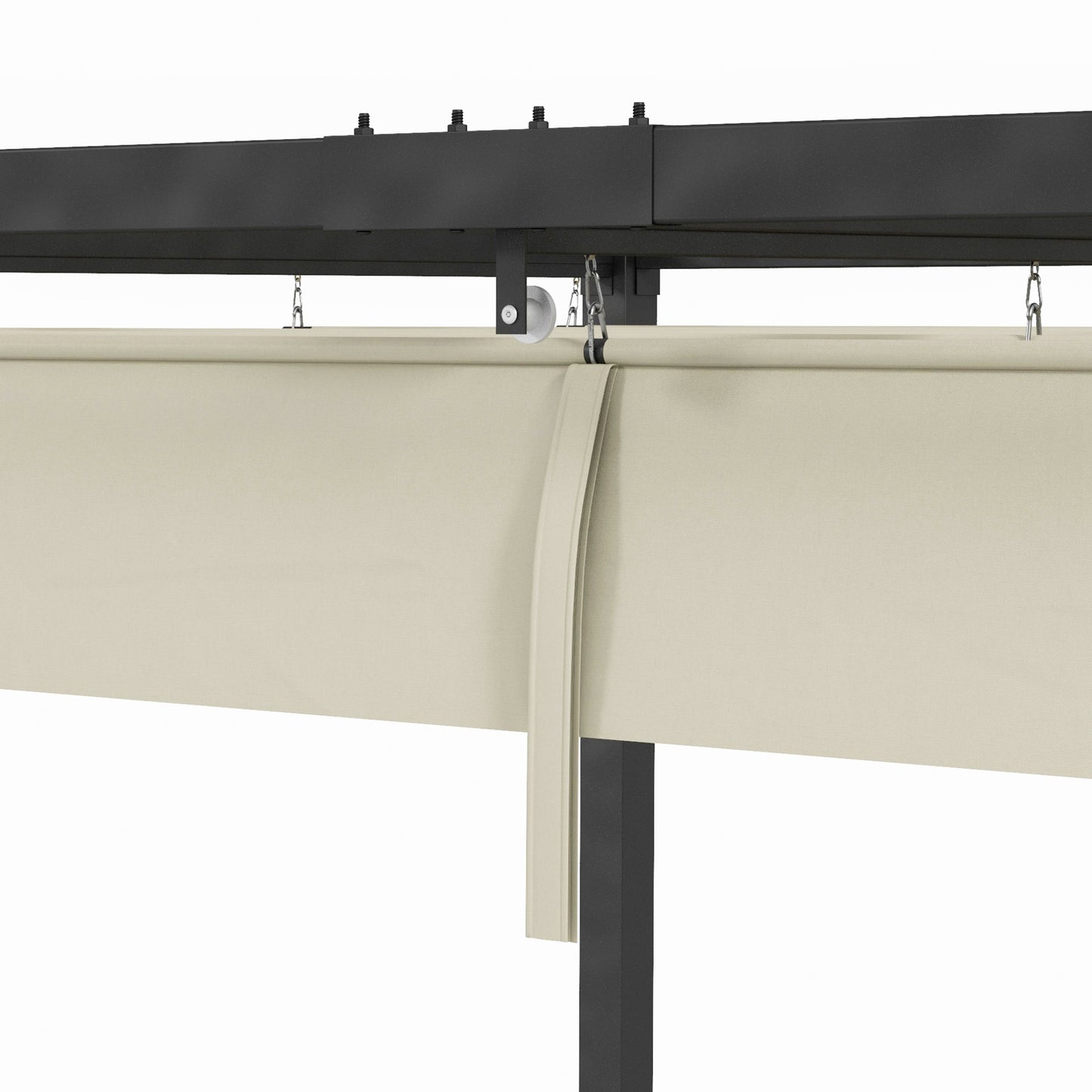 Pergola 10' x 7' avec auvent rétractable, blanc crème