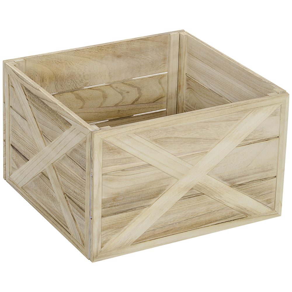 Cache-sommier de 61 cm pour sapin de Noël avec finition en bois vieilli clair