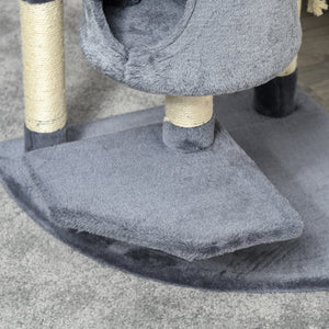 79" Cat Tree with Kitten Toys, Light Gray