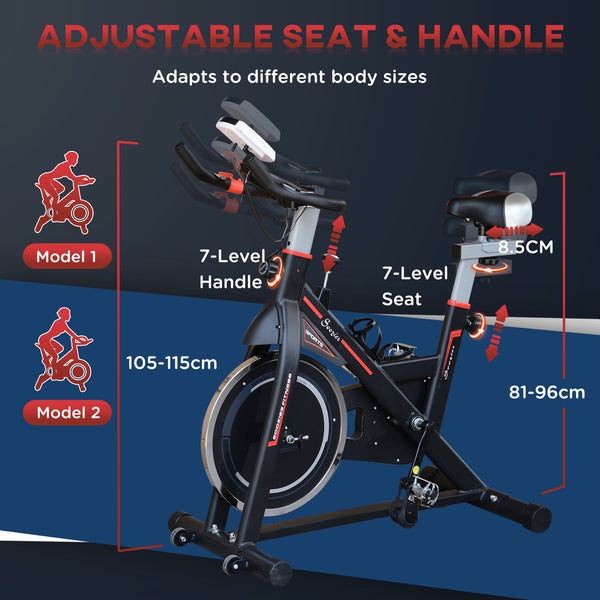 Upright Exercise Bike with LCD Display and Adjustable Resistance, Black
