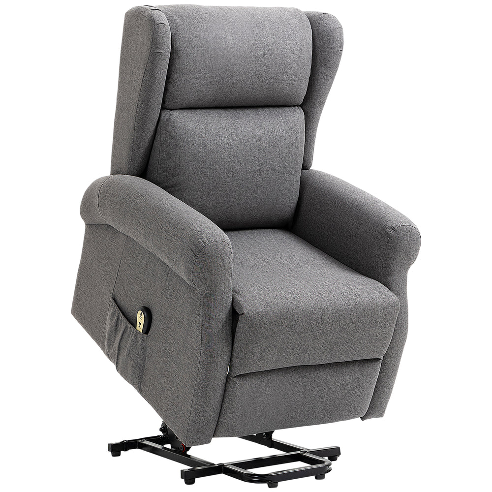 Fauteuil releveur inclinable électrique avec repose-pieds, gris