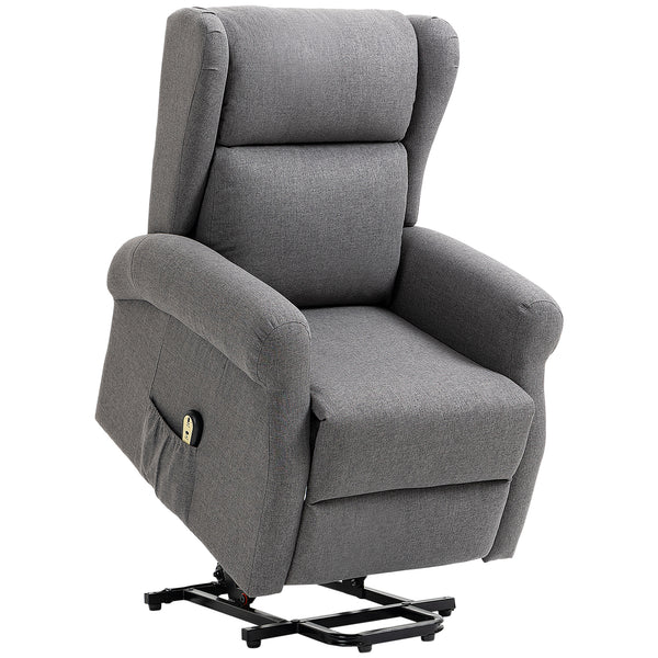 Fauteuil releveur inclinable électrique avec repose-pieds, gris