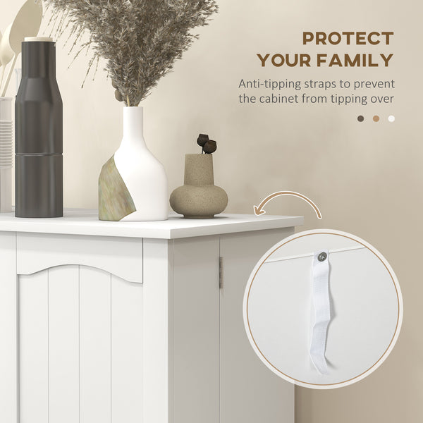Armoire de rangement avec étagères réglables et rangement à épices, blanc