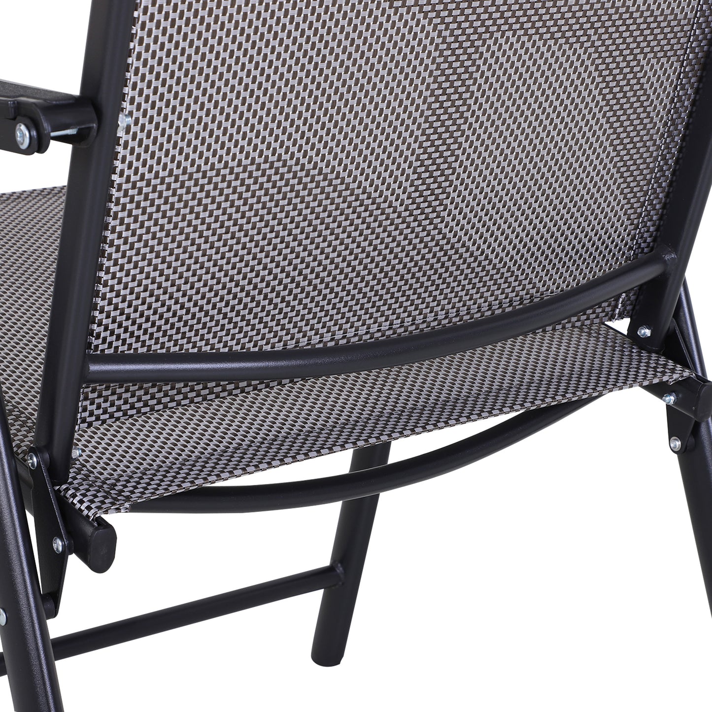 Ensemble de 2 chaises pliantes pour la terrasse, confortable avec accoudoirs, noir