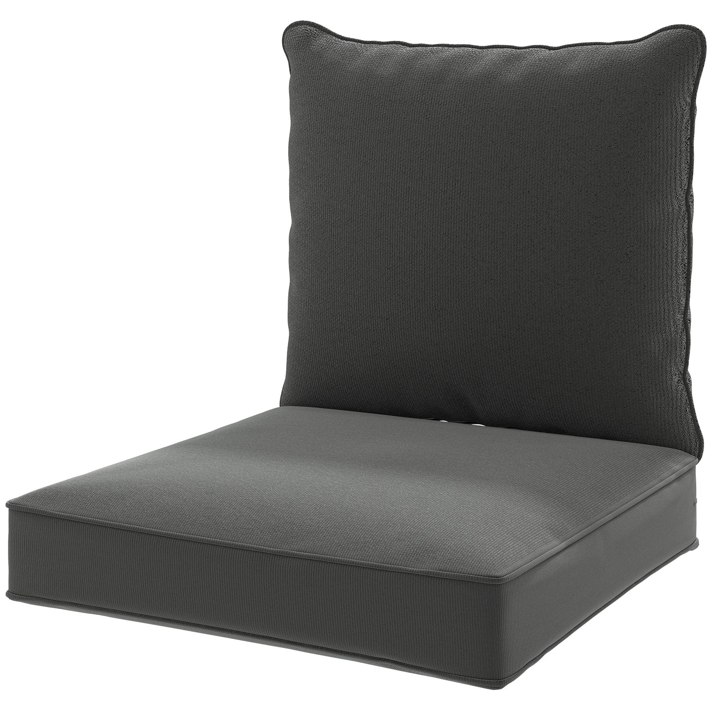 Coussins épais et profonds pour siège d'extérieur avec coussin de dossier, gris anthracite