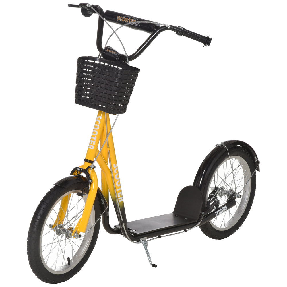 Trottinette avec guidon réglable, 2 freins, panier porte-gobelet, orange