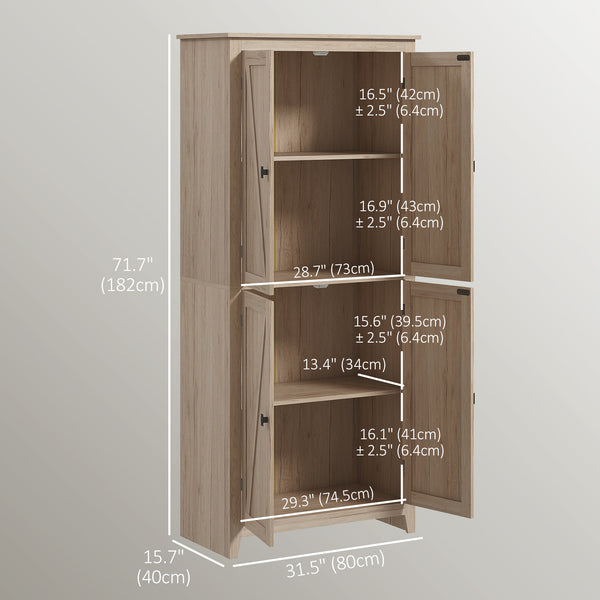 Meuble de rangement avec portes et étagères, beige