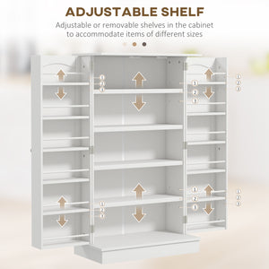 Armoire de rangement avec étagères réglables et rangement à épices, blanc