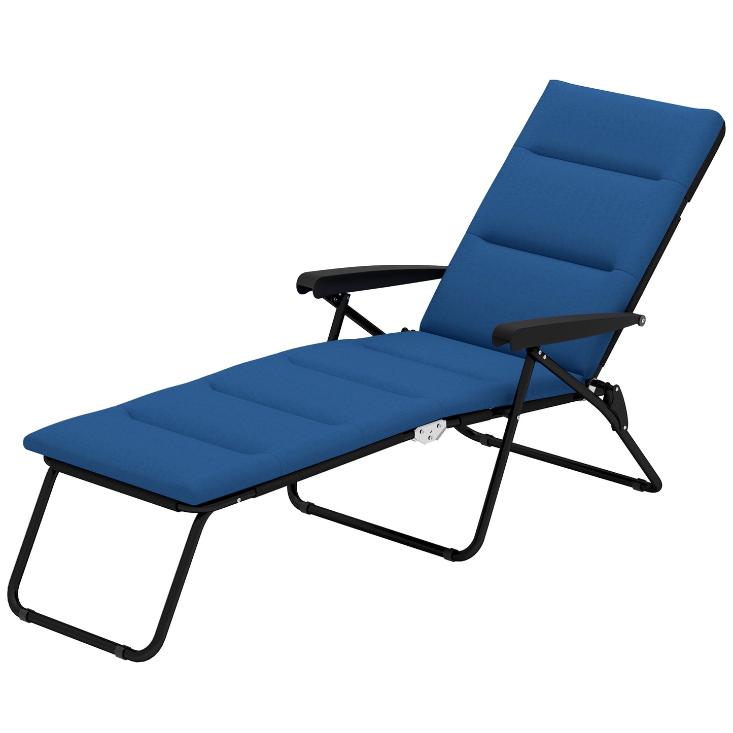 Chaise longue inclinable avec dossier réglable sur 6 positions, bleu