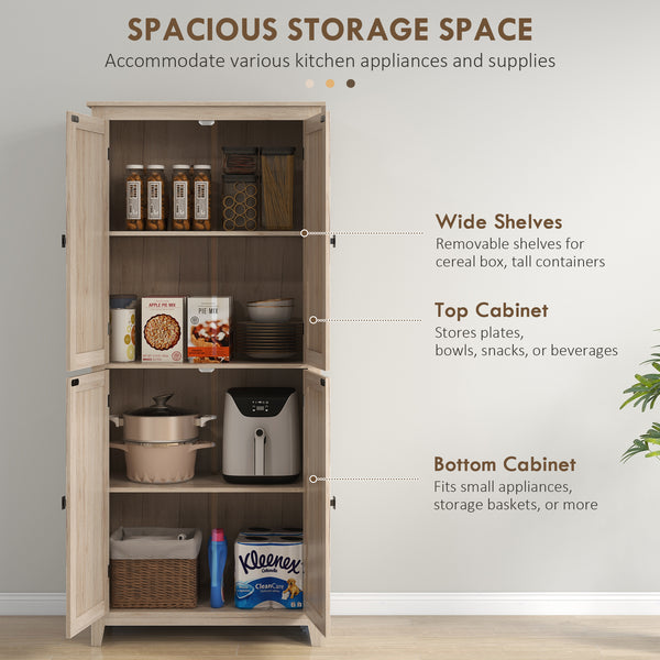 Meuble de rangement avec portes et étagères, beige