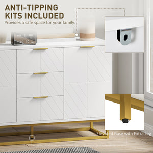 Meuble de rangement avec portes, étagères réglables, pieds en métal, blanc