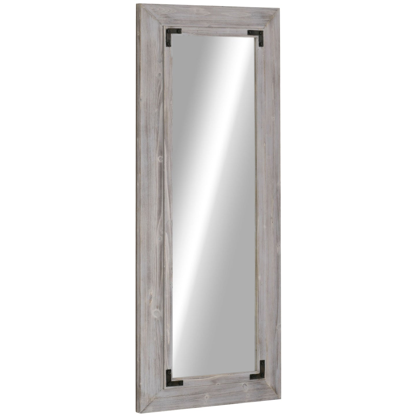 Miroir pleine longueur 140 x 60 cm, montage mural et miroir de sol incliné, vertical ou horizontal pour chambre, gris