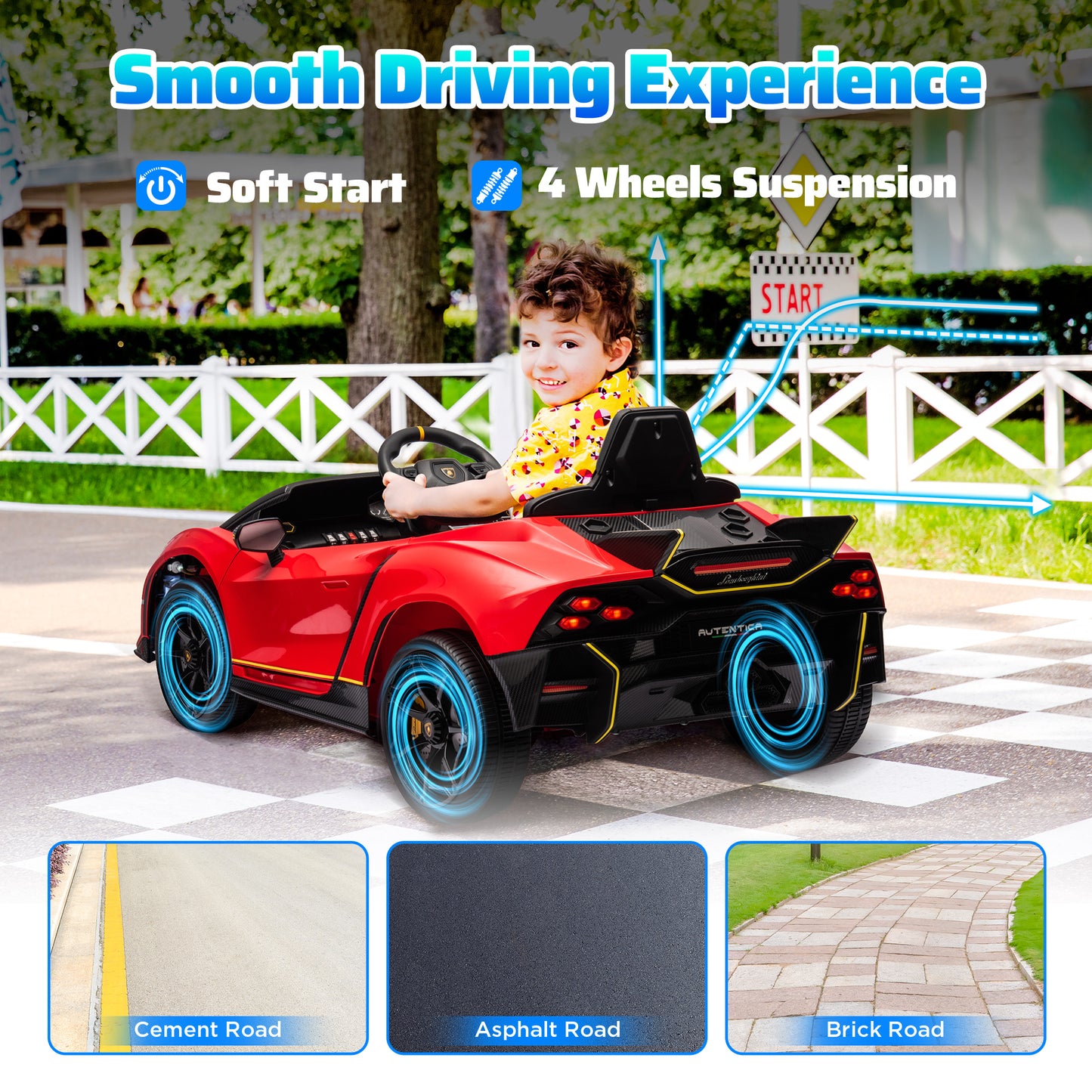 Licensed Lamborghini Autentica 12V Remote Control Car, Red