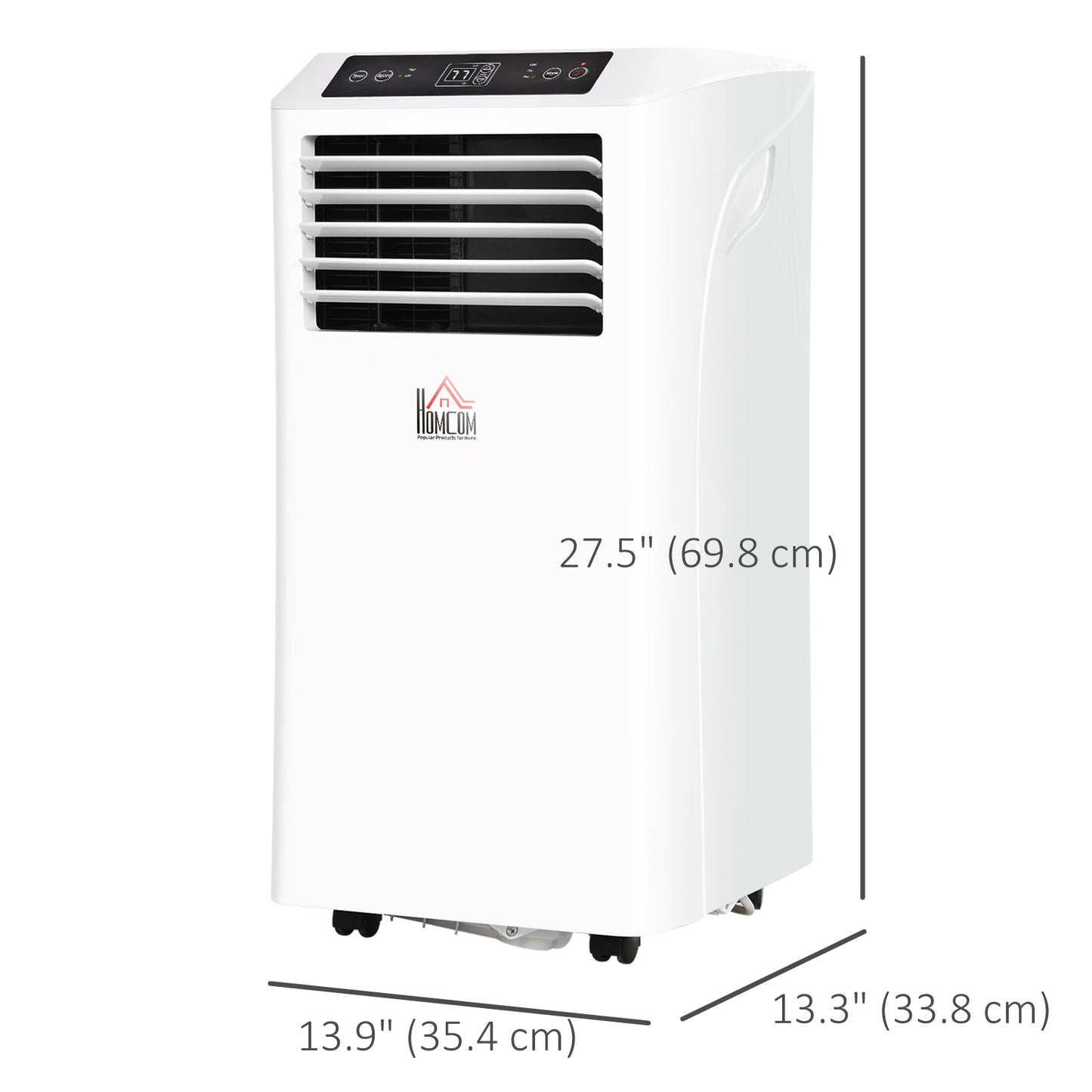 Climatiseur portable 8 000 BTU, déshumidificateur, ventilateurs à 2 vitesses, minuterie 24 h, blanc