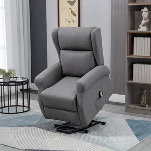 Fauteuil releveur inclinable électrique avec repose-pieds, gris