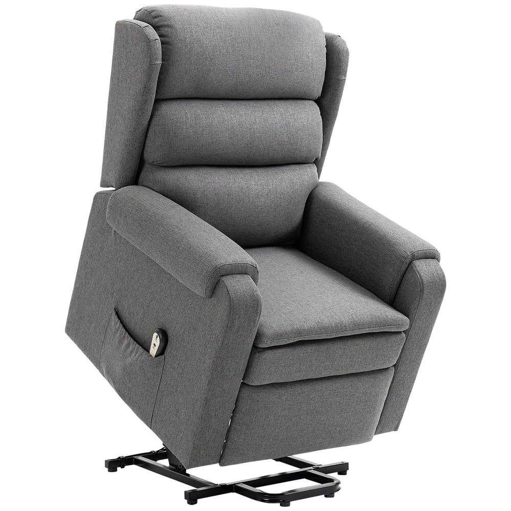 Fauteuil releveur pour personnes âgées avec repose-pieds, gris