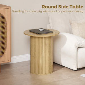 Table d'appoint ronde et cannelée