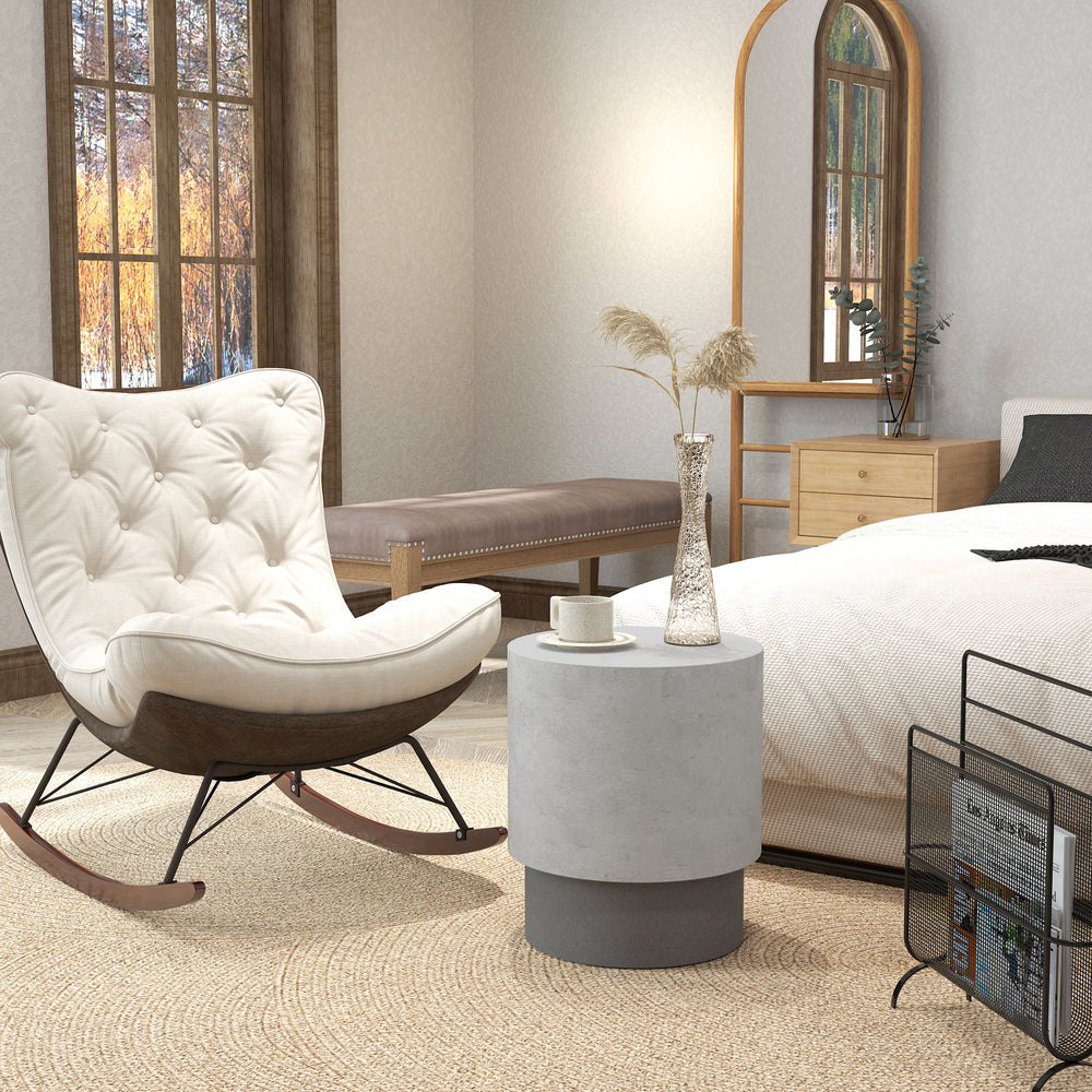 Table d'appoint légère finition béton avec 4 pieds réglables