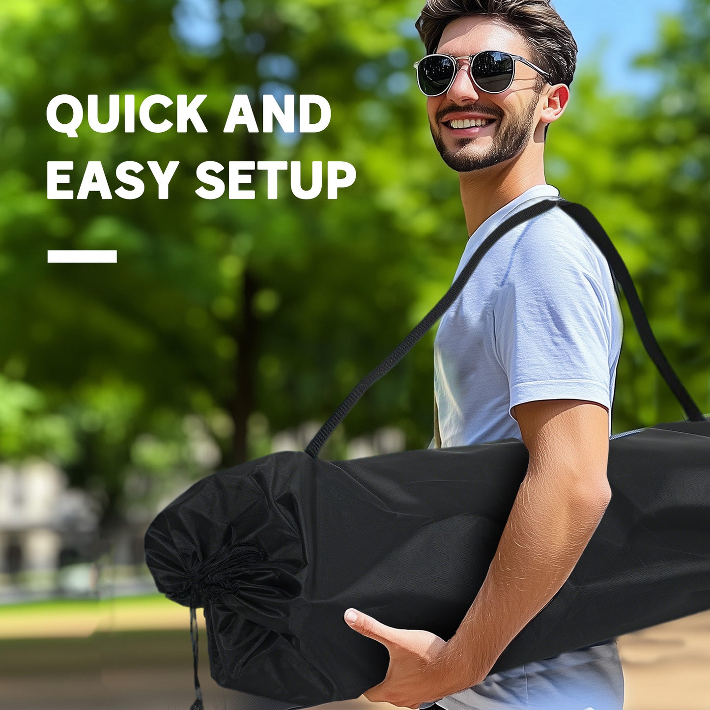 Outsunny Portable Camping Chair, Double Camping Chair with Cup Holders and Carry Bag, Load Capacity: 250kg, Navy Blue