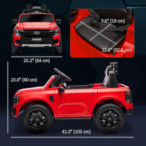 Ford Ranger 12V with rear storage, remote control, red