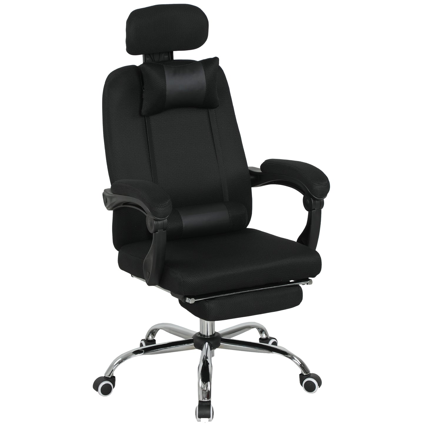 Ergonomic High Back Office Chair with Footrest and Lumbar Support, Black
