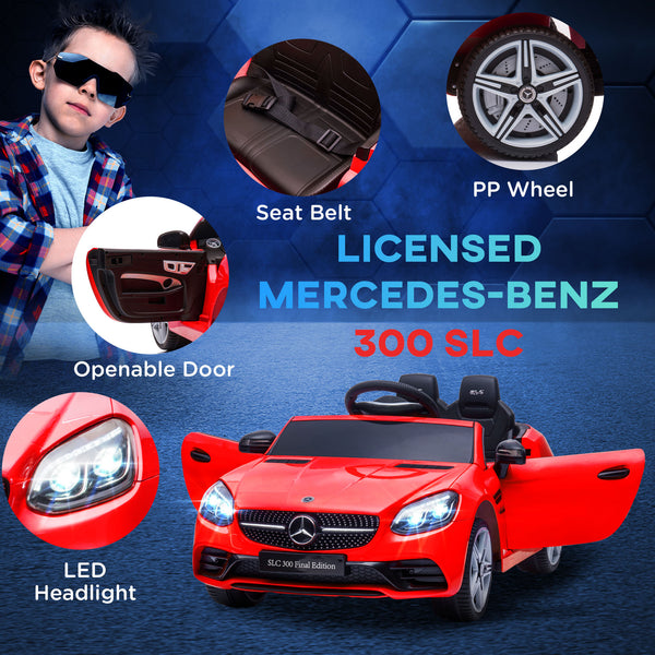 Voiture 12 V avec télécommande parentale et deux moteurs, rouge