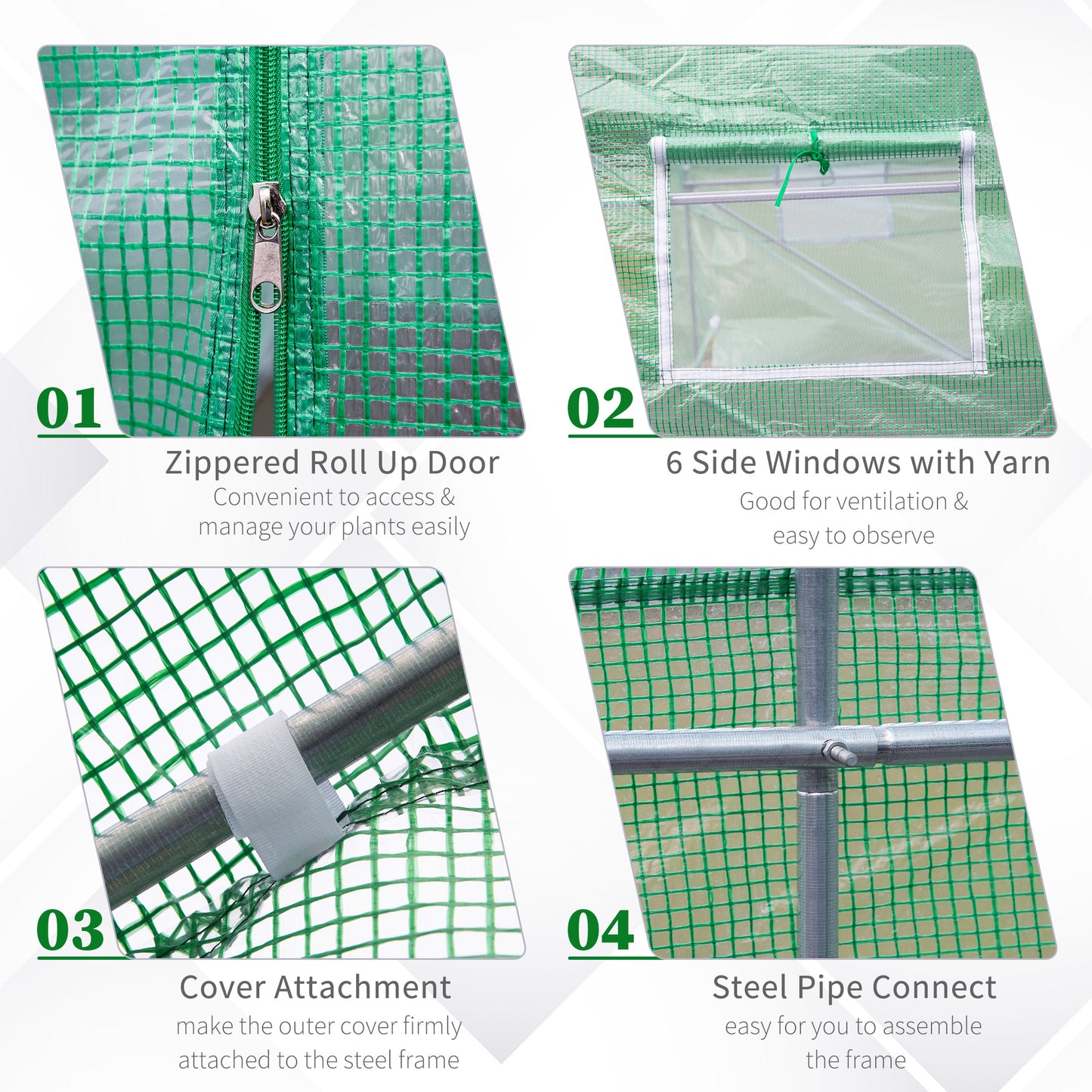 Outsunny Outdoor Greenhouse, Walk-in Greenhouse, Portable Greenhouse, Greenhouse for Garden Plants, Flowers and Seeds, with Premium Steel Frame 4.7