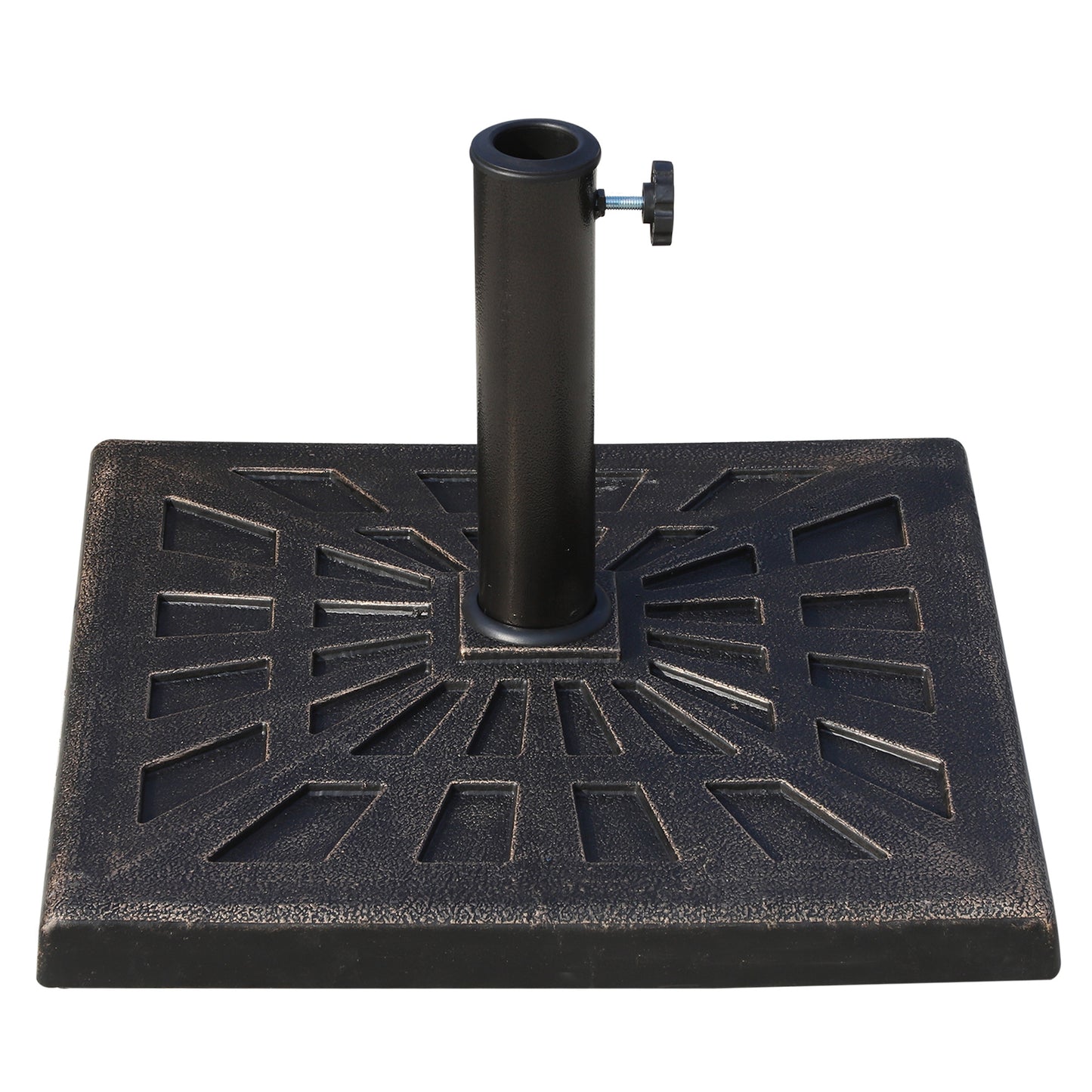 Base de parasol carrée d'extérieur en résine - Bronze