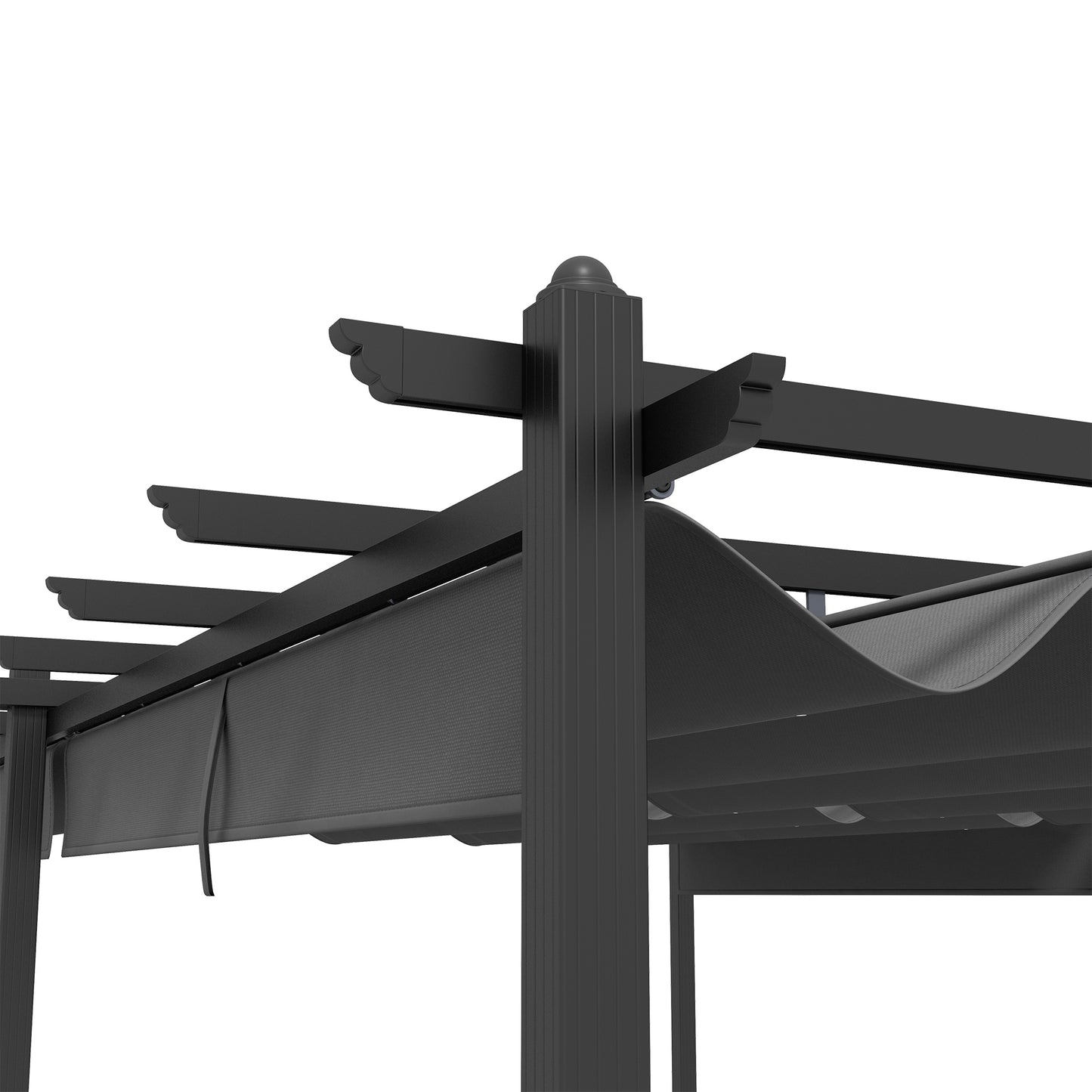 Pergola rétractable 11,7' x 19,6' en aluminium pour barbecue, patio, jardin, terrasse