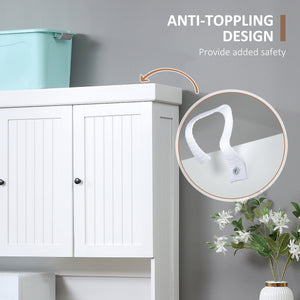 Buffet de cuisine avec support pour four à micro-ondes, blanc