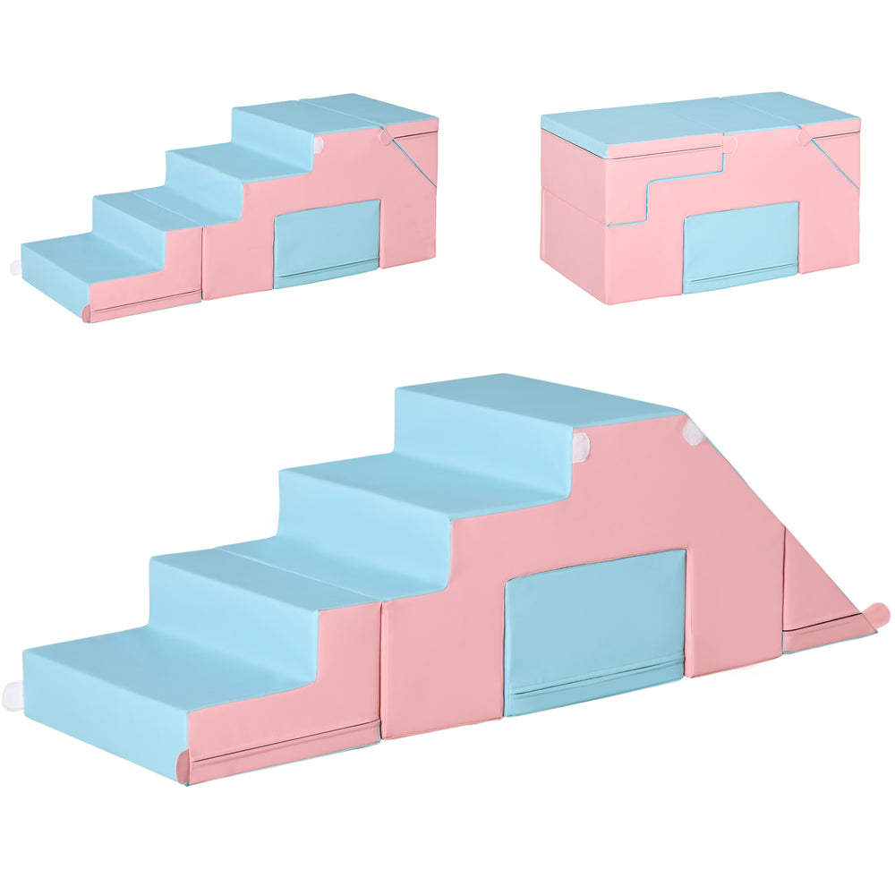 Ensemble de jeu 2 pièces en mousse pour enfants, bleu/rose