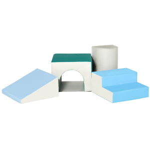 Blocs d'escalade en mousse, bleu/vert