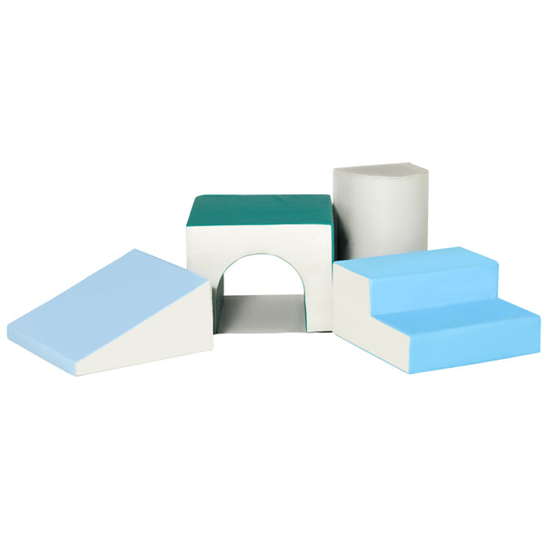 Blocs d'escalade en mousse, bleu/vert