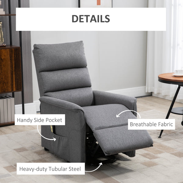 Fauteuil releveur pour personnes âgées inclinable électrique avec télécommande, gris foncé