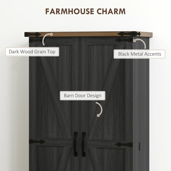 Meuble de rangement pour garde-manger, noir
