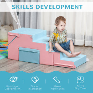 Ensemble de jeu 2 pièces en mousse pour enfants, bleu/rose